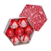 Julekuler Hvit Rød Papir Polyfoam Snømann 7,5 x 7,5 x 7,5 cm (7 enheter)