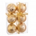 Bolas de Navidad Dorado Plástico Ciervo 8 x 8 x 8 cm (6 Unidades)
