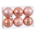 Коледни топки Бежов Пластмаса 8 x 8 x 8 cm (6 броя)