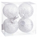 Bombki świąteczne Biały Srebrzysty Plastikowy Materiał Cekiny 10 x 10 x 10 cm (4 Sztuk)