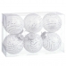 Bolas de Navidad Blanco Plateado Plástico Tejido Lentejuelas 8 x 8 x 8 cm (6 Unidades)