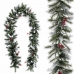 Božićni vijenac PVC Bijela Crvena Zelena Ananas 270 x 28 x 14 cm