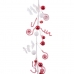 Grinalda de Natal Branco Vermelho Plástico Foam 125 cm