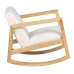 Fotel na biegunach Biały Naturalny Drewno kauczukowe Materiał 60 x 83 x 72 cm