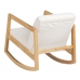 Cadeira de baloiço Branco Natural Madeira da borracha Tecido 60 x 83 x 72 cm