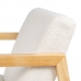 Cadeira de baloiço Branco Natural Madeira da borracha Tecido 60 x 83 x 72 cm