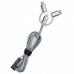 Universele USB-Autolader + USB-Kabel C Subblim Cargador Coche 2xUSB Dual Car Charger Alum 2.4A + Cable 3 in 1 Silver
