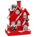 Božićni ukras Crvena Drvo kuća 24 x 13 x 33 cm