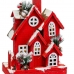 Julekule Rød Tre Hus 24 x 13 x 33 cm