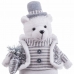 Коледна Украса Бял Сив Метал Състав Полярна мечка 20 x 10 x 33 cm