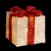 Weihnachtsschmuck Weiß Rot Metall Faser Geschenkbox 25 x 25 x 31 cm (3 Stück)