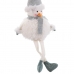 Christmas bauble White Grey Wood Foam Fabric Snow Doll 11 x 10 x 45 cm