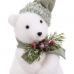Vianočná ozdoba Biela Viacfarebná Plastické Polyfoam Látka Medveď 13 x 15 x 30 cm