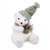 Vianočná ozdoba Biela Viacfarebná Plastické Polyfoam Látka Medveď 18 x 18 x 22 cm