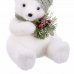 Ziemassvētku Nieciņš Balts Daudzkrāsains Plastmasa Polyfoam Audums Lācis 18 x 18 x 22 cm