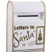 Χριστουγεννιάτικο Στολίδι Λευκό Χρυσό Μέταλλο Γραμματοκιβώτιο 34,5 x 21,5 x 61,5 cm