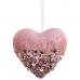 Новогоднее украшение Розовый Позолоченный Polyfoam Ткань сердца 9 cm (6 штук)