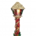 Christmas bauble Multicolour Golden Wood Plastic Fabric Lantern 13 x 13 x 60 cm