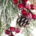 Appendino per Porte Natale Bianco Rosso Verde Naturale Rattan Plastica 55 cm