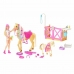 Комплект играчки Barbie Toilettage des Chevaux Пластмаса