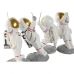Koristehahmo Home ESPRIT Valkoinen Kullattu Astronautti 10,5 x 10,5 x 25 cm (4 osaa)