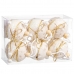 Kerstballen Wit Gouden Polyfoam Weefsel Lasso 6 x 6 x 6 cm (6 Stuks)