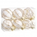 Boules de Noël Blanc Transparent Doré Plastique Tissu Etoiles 6 x 6 x 6 cm (6 Unités)
