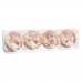 Christmas Baubles White Pink Polyfoam Fabric 8 x 8 x 8 cm (4 Units)