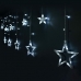 LED-gardinlys Hvit Stjerner