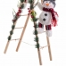 Adorno Natalício Multicolor Madeira Tecido Boneco de neve 30 x 15 x 76 cm