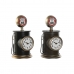 Reloj de Mesa Home ESPRIT Negro Dorado Metal Polipropileno Vintage 17 x 18 x 34,5 cm (2 Unidades)