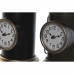 Galda pulkstenis Home ESPRIT Crna zlatan Metal polipropilen Vintage 17 x 18 x 34,5 cm (2 kom.)