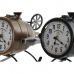 Stolné hodiny Home ESPRIT Czarny Złoty PVC Metal Loft 18 x 23 x 24 cm (2 Sztuk)