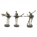 Deko-Figur Home ESPRIT Grau Gold Ballett-Tänzerin 14 x 8 x 20 cm (3 Stück)