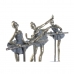 Figura Decorativa Home ESPRIT Cinzento Dourado Bailarina Ballet 14 x 8 x 20 cm (3 Unidades)