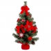 Adorno Natalício Vermelho Verde Plástico Tecido Árvore de Natal 60 cm