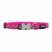 Dog collar Red Dingo STYLE STARS LIME ON HOT PINK 41-63 cm