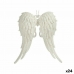 Karácsonyfagömb Angyal szárnyak Fehér Műanyag Glitter 13 x 14,5 x 2,5 cm (24 egység)