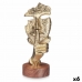 Dekorativ Figur Ansikt Gyllen Tre Metall 12 x 29 x 11 cm