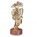 Figura Decorativa Cara Dorado Madera Metal 12 x 29 x 11 cm