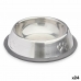 Futternapf für Hunde Silberfarben Grau Gummi Metall 15 x 4 x 15 cm (24 Stück)
