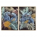 Tablou Home ESPRIT Papagal Tropical Lăcuit 50 x 3,5 x 70 cm (2 Unități)