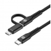Kabel USB-C Celly USBC2IN1BK 2 m Črna