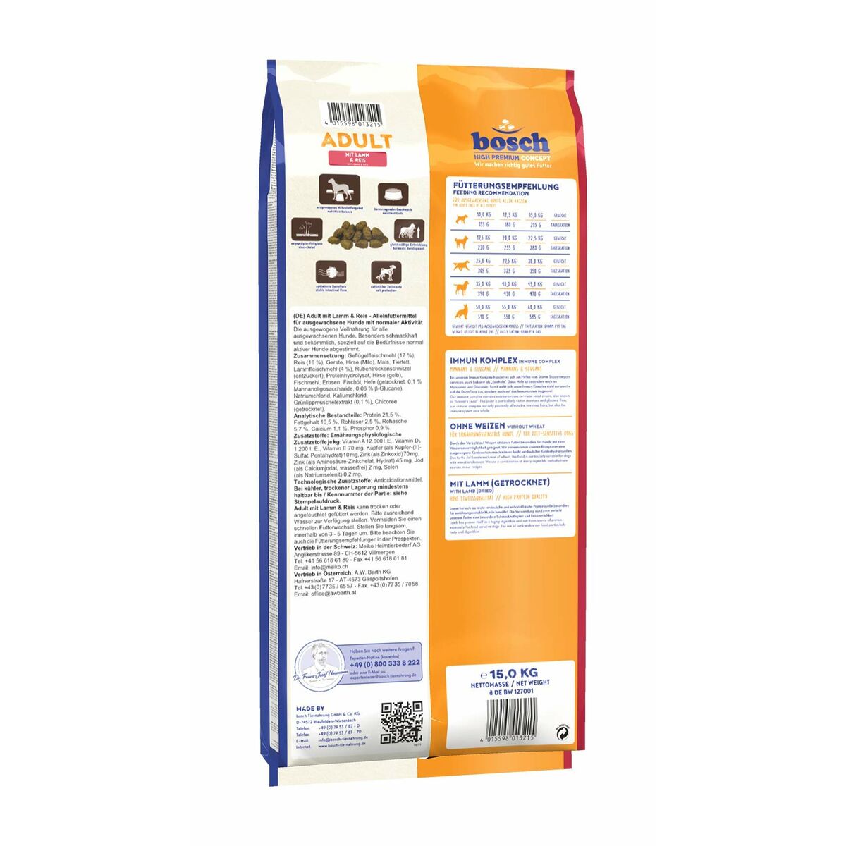 Foder BOSCH Voksen Lam Ris 15 kg