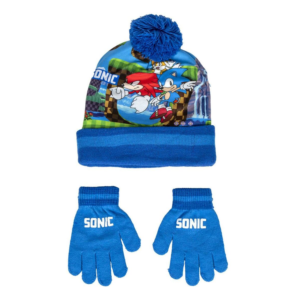 Gorro e Luvas Sonic Azul