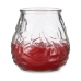 Stearinlys Geranium Rød Gennemsigtig Glas Paraffin 6 enheder (9 x 9,5 x 9 cm)