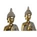 Statua Decorativa Home ESPRIT Beige Dorato Buddha Orientale 21 x 11,5 x 28 cm (2 Unità)