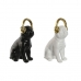 Okrasna Figura Home ESPRIT Bela Črna Zlat Pes 12 x 18 x 30 cm (2 kosov)