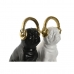 Okrasna Figura Home ESPRIT Bela Črna Zlat Pes 12 x 18 x 30 cm (2 kosov)
