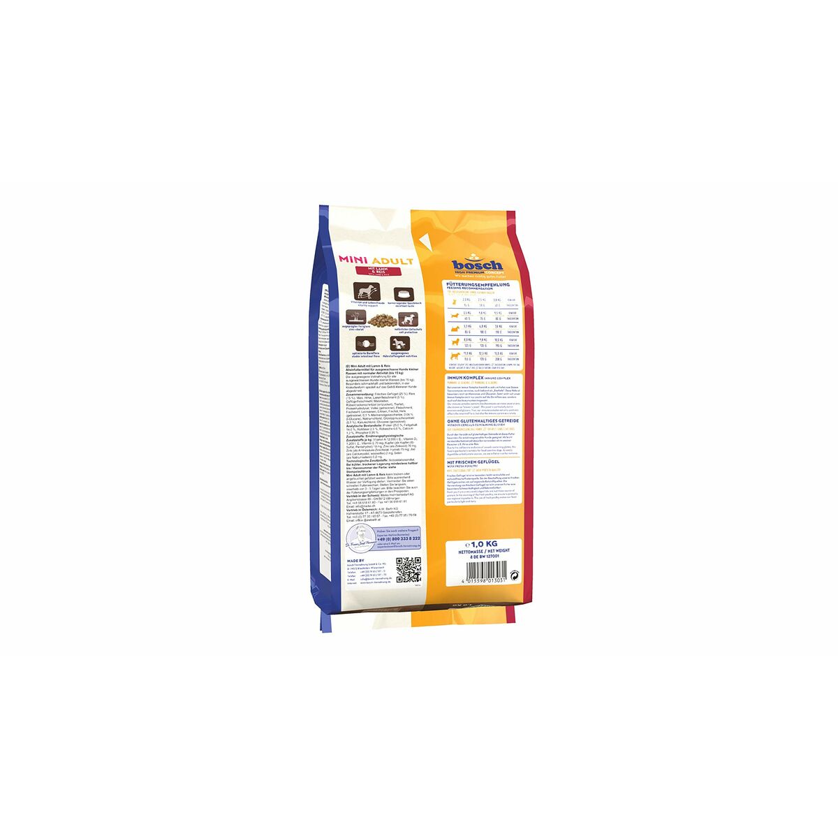 Foder BOSCH Mini Adult Voksen Lam Ris 1 kg